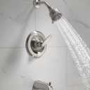 Delta Foundations 13 Series 2-Spray Bathtub and Shower Faucet Set, Brushed Nickel Shower Head and Handle Set, Valve Trim Kit, Stainless BT13410-SS (Valve Not Included)