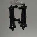 Peohud 2 Pack Heavy Duty Barn Door Handle, 9 Inches Cast Iron Rustic Gate Handle, Antique Black Carved Door Pull for Garages Sheds Closet Drawer Cabinet Fence Outdoor Farmhouse