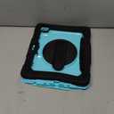 SEYMAC Case for iPad Pro 13 Inch M5 2025 / M4 2024, Heavy Duty Shockproof Protective Case with Screen Protector, 360 Rotating Stand, Hand/Shoulder Strap and Pen Holder, Light Blue (Black / Sky Blue)