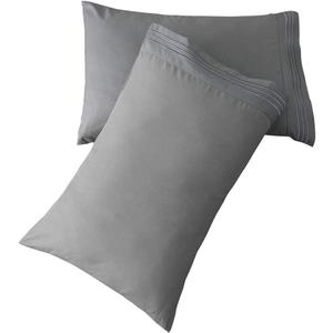 SONORO KATE Luxury Pillowcase Set Brushed Microfiber 1800 Bedding - Wrinkle, (Dark Grey, 2 Pillowcases Standard)