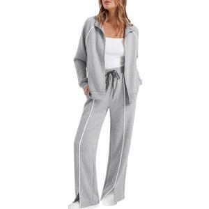 SAMPEEL 2 Piece Outfits for Women Lounge Sets Matching Sets Fall Fashion Clothing Travel Airport Vacation Clothes Pant Sets (Small)