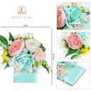 TINGE TIME Luxury Groom Boutonniere for Wedding, 1 PCS Pocket Boutonniere for Men, Artificial Corsage for Wedding, Prom, Homecoming, Anniversary, Graduation, Christmas Dinner (MintGreen&Pink)