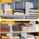 Shelf Dividers for Closet Organization, Portable Closet Shelf Divider, Closet Dividers for Shelves, Shelf Separators, Easy Access and Storage, Fits Wire Shelves and Wooden Boards 3pack