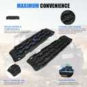 Off-Road Recovery Traction Boards, 2PCS Heavy-Duty Tracks for Sand, Mud, Snow & Ice, Tire Traction Mats for 4WD Truck, Jeep, SUV, RV-Black