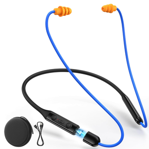 Bluetooth 6.0 Earplug Headphones with 40H Playtime & OSHA Compliant 29dB Noise Reduction Hearing Protection, Rechargeable Wireless Neckband Earbuds w/Mic, IPX6 Waterproof for Construction, Workshop