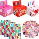 Kosiz 3 Pack Valentines Day Card Box Mailbox with Slot 4.5 x 4.5 x 6.5 Inch Valentines Ballot Raffle Boxes with Pink Heart Stickers for Party Favor Exchange Gifts Activity Prize (Sweet Style)