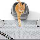 OHMO Cat Litter Mat Trapping Mat Premium Silicone Rubber 23.5x16 Ash Grey, Waterproof and BPA Free Kitty Litter Box Mat, Easy to Clean and Keeps The Floor Tidy