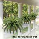 Fake Ferns, 35IN Realistic Fake Bush Plants, 4 Faux Ferns with 39 Fronds for Outdoors Garden Planter Porch Entrance Home Decor