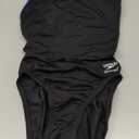 Speedo Women's Swimsuit One Piece Endurance+ Flyback Solid Adult Team Colors, 28 Black/Blue