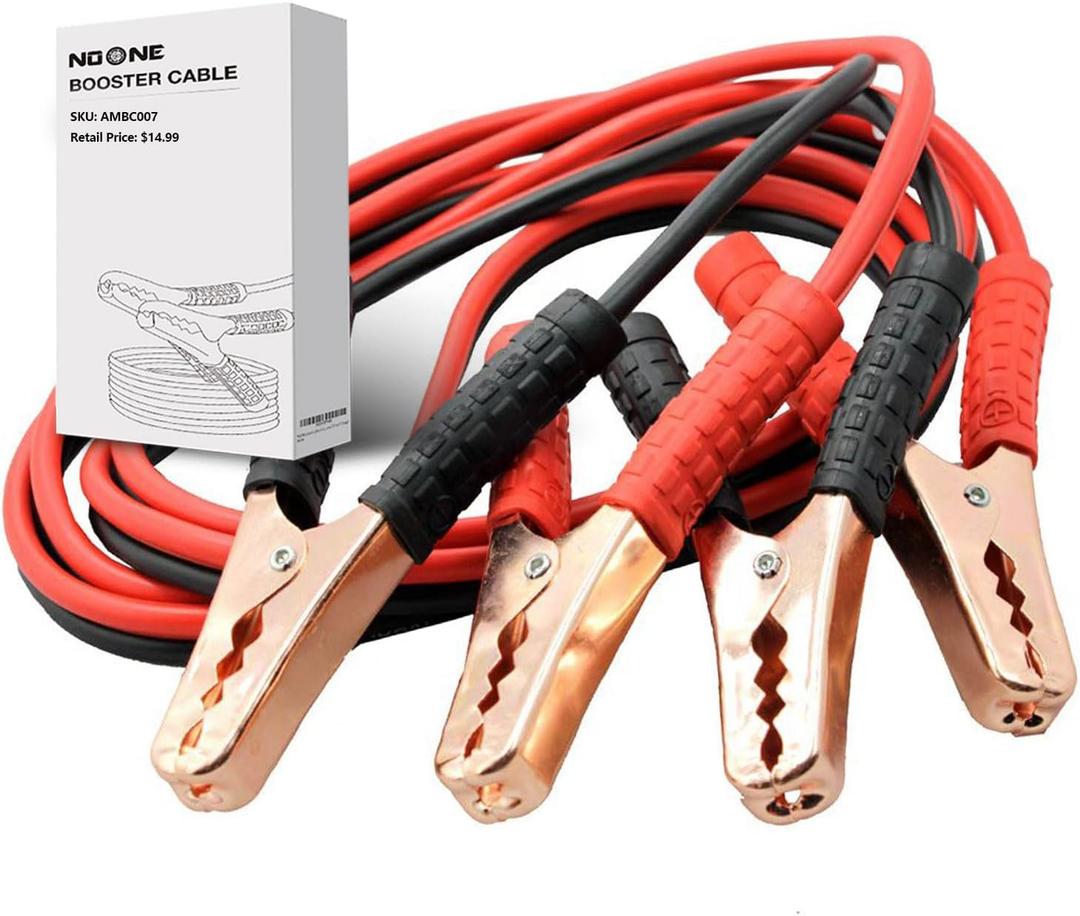 NOONE Jumper Cables for Car Battery, Heavy Duty Automotive Booster Cables for Jump Starting Dead or Weak Batteries (10-Feet (10-Gauge)