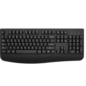 Wireless Keyboard, EDJO 2.4G Full-Sized Ergonomic Computer Keyboard with Wrist Rest for Windows, Mac OS Desktop/Laptop/PC (Black)