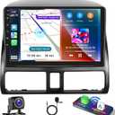 Podofo for Honda CRV 2002-2006 Wireless Apple Carplay Android Auto,9" Touchscreen Android Car Stereo Autoradio Head Unit with GPS Navigation HiFi WiFi Bluetooth RDS FM Backup Camera Mirror Link