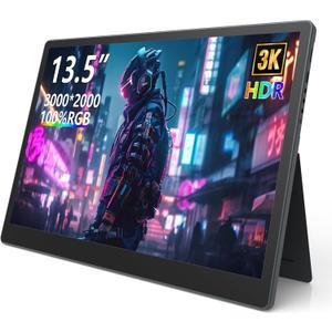 Portable Monitor 13.5'' 30002000 IPS 3:2 Screen, 100% sRGB HDR USB-C HDMI Second Monitor for Laptop, Ultra-Slim Portable Display with Adjustable Damping Stand, Plug & Play for PC Mac Phone