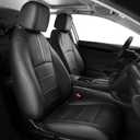 Seat Covers for Honda Civic Sedan LX 2016 2017 2018 2019 2020 2021, Faux Leather Car Seats Cover Full Set Waterproof, Black Red Line (Solid Rear Seatback - No Rear Armrest)