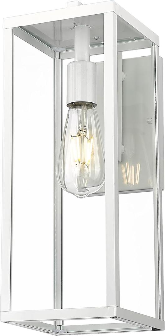 ALLGOT Outdoor Wall Sconce, Outside Porch Light, Anti-Rust Outdoor Wall Lamp Light, Exterior Lighting Fixture, Front Door Lantern for Front Porch Corridor Doorway Patio (White, 16 Inch Height)