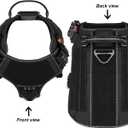 ICEFANG Tactical Dog Harness with 4X Metal Buckle,Working Dog MOLLE K9 Vest with Handle,No Pulling Front Clip,Adjustable Pet Harness for Large Dogs (L (28"-35" Chest), Black)
