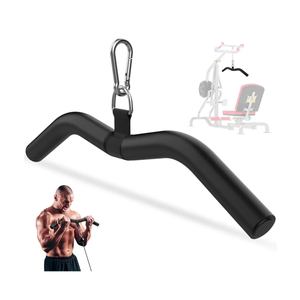 LAT Pulldown Bar Attachments for Pulley Cable Machine, Single D-Handle Tricep Press Down Bar with Rubber Handle, D Handle Cable Accessories for Gym