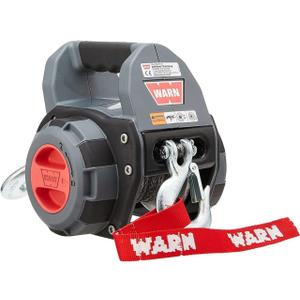 WARN Drill Winch  750 lb Portable Pulling Winch with Synthetic Rope | Drill-Powered Operation | Lightweight, Compact Design with Hook & Controls | Ideal for Trailers, ATVs, UTVs.