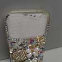 Compatible with iPhone 17 Pro Case Luxury Cute Bling Design Rhinestone Diamond Glitter Sparkle Girly Protective Phone Cover Case for Women Girl White