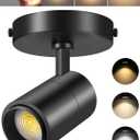 VANoopee 3-Color Zoomable LED Ceiling Spotlight Flush Mount Adjustable Spotlight Directional Dimmable Spot Lights Indoor Bright Accent Fixture for Living Room Bedroom - CRI90 15-55 20W 2000lm Black