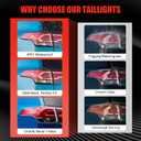 Tail Light Assembly Compatible with 2016-2018 Toyota RAV4, Outer&Inner Left Driver and Right Passenger Side Rear Taillights Brake Lamps with Clear Lens(4 Packs)