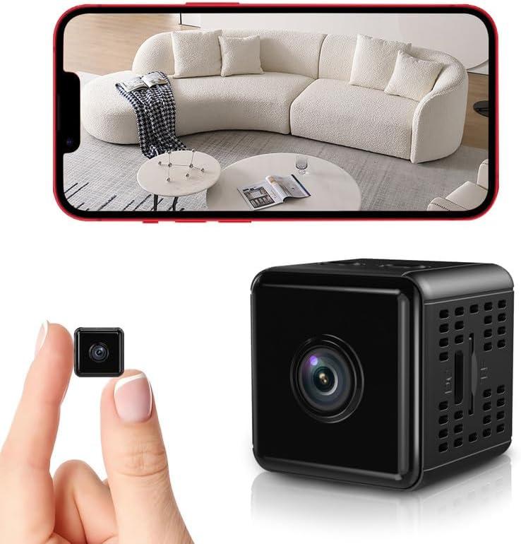 Hidden Camera,1080P HD WiFi Mini Nanny Cam with Night Vision & Motion Detection - Indoor/Outdoor Wireless Security Spy Cameras for Home, Car, Baby & Pet Monitoring-Upgraded X6d