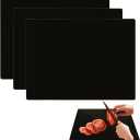 LANIAKEA 3Pcs Tempered Glass Cutting Board for Countertop Black Cutting Boards for Kitchen 12x16inch Glass Chopping Boards for Oil Painting Restaurants Kitchen Tray