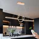 Gold Led Chandelier Light Fixtgure Dimmable Modern Chandelier with Remote 3000K-6500K Color Changing L43.30 Luxury Pendant Light for Kitchen Island Over Table Height Adjustable