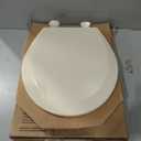 Bemis 500EC Durable Wood Toilet Seat with Easy Clean Hinges, Made in USA, Round, Almond