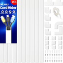 Delamu Cord Hider, 157in Wire Covers for Cords on Wall, Premium Cable Hider Cord Covers for Wires, Cable Management Wire Hiders for TV, Cable Raceway Kit, W0.95 H0.55in, White