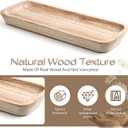 16" Wooden Dough Bowls Decorative, Long and narrow Wooden Centerpiece Table Decorations, Narrow Wood Tray, for Table Centerpiece Decor, Home Decor