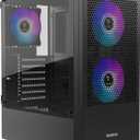 GAMDIAS Gaming ATX Mid Tower PC Computer Case with Tempered Glass, 3 Built-in 120mm ARGB Desktop Case Fans, Support Up to 360mm AIO/Radiator, 5x 120mm Fans, 300mm GPU/VGA, 150mm PSU & 160mm CPU Cooler