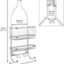 iDesign Metal Extra-Wide Hanging Shower Caddy, The York Collection 10" x 4" x 22", Silver