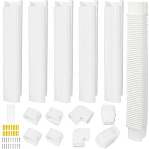 YoleShy 3'' 9 Ft Mini Split Line Set Cover PVC Mini Split Cover Kit Easy Installation Decorative Line Cover Kit for Mini Split AC Line Cover Kit for Heat Pump & Units Air Conditioners