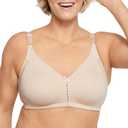 Bali Cotton Double Support Wire-Free (34B, Soft Taupe)