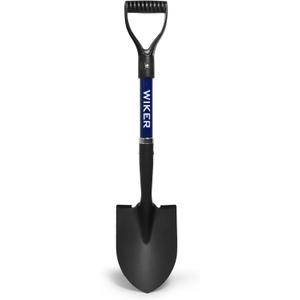 WIKER Kids Shovel,Small Shovels for Digging,Beach Shovels for Kids Heavy Duty,28 Inches,Short Shovel,Metal+Fiberglass,Blue