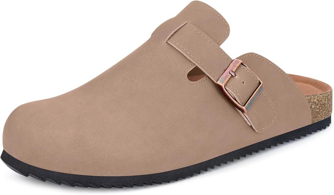 Women's Men's Cork Clogs Leather Mules Comfort Slip On Potato Shoes Arch Support Home Slippers Sandals Indoor Outdoor,Beige,US 10 Women/9 Men=EU 43 Women's Men's Cork Clogs Leather Mules Comfort Slip On Potato Shoes Arch Support Home Slippers Sandals Indoor Outdoor,Beige,US 10 Women/9 Men=EU 43