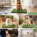 Artificial Grass Dog Potty with Tray,16" x 20" Reusable Puppy Training Pad,3-Layer Drainage Dog Grass Pee Pad for Small Dogs & Puppies, Easy-Clean Indoor Outdoor Pet Toilet