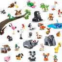 32 Packs Party Favors Building Block Sets for Kids,Mini Animal Building Toys for Classroom Prizes,Goodie Bag Stocking Stuffers,Valentines Day Christmas Birthday Gifts for Girls Boys Age 8-12