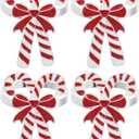 DOITOOL Christmas Napkin Ring Set of 4: Candy Cane Napkin Rings Metal Christmas Holder Holiday Ring Holders Buckle for Dinning Table Decoration
