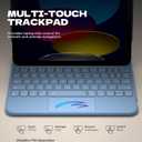 Dexnor for iPad (A16) 11th/10th Generation Case with Keyboard Ultra-Thin Magnetic Folio Keyboard Case Trackpad Pencil Holder Backlit Rechargeable for iPad A16 11" 2025/10th Gen 10.9" 2022, Light Blue