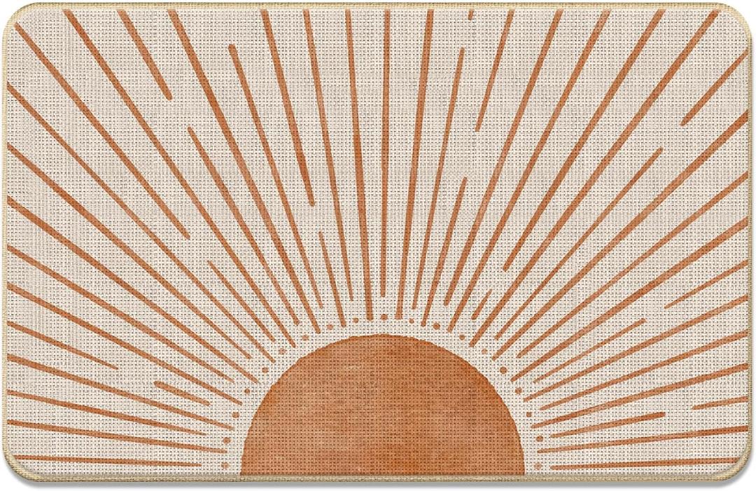 DOTAIN Boho Mid-Century Sun Doormat Door Mats Rug Decor,Rustic Sunshine Door Mats for Farmhouse Home Entryway Front Door Porch Outdoor Indoor Entrance Decorations(17x30inch) (Multi Color)