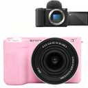 Case for Sony Alpha ZVE10 II Camera Accessories, ZV-E10 II Soft Silicone Protective Case with Screen Protector, Sleeve, Lightweight, Anti-Scratch for Sony ZV E10 II Cover (Pink)