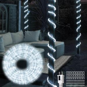 50FT Waterproof LED Rope Lights Outdoor - 450 LED Bright White Connectable, Flexible Tube Lighting for Pool, Patio, Garden, Bedroom & Christmas Party Decor