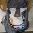 HKAI Rocking Baby Bouncer with Canopy, 2-Mode Rocking & Rolling Infant Seat, Portable Baby Chair for 0-18 Months(Grey)