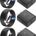 3-Pack 45W Super Fast Charger USB C Android Phone Charger Fast Charging Replacement for Samsung Galaxy S25/S25 Ultra/S25+/S24 Ultra/S24/S24+/S23 Ultra/S23/S22/S20/S21/Note 10,Galaxy Tab, 6ft C Cable