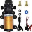 12V 75W Fuel Transfer Pump Moves 120 Gallons of Gas or Diesel Per Hour, with Car Cigarette Lighter Plug and Battery Clip,Electric Gasoline Transfer Pump for Boats, Vehicles, Mowers, Tractors