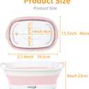 Collapsible Dog Bath Tub for Small Dogs & Cats, Portable Puppy Bath Tub with Water Drain Plug, Space Saving Foldable Pet Bathtub for Indoor & Outdoor Use, Pink