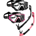 Aegend Snorkeling Gear for Adult Kid - Anti-Fog Mask with Top Dry Valve