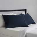 Amazon Basics Standard Pillowcases Set of 2 - Lightweight, Super Soft Easy Care Microfiber, Navy Blue, 30" L x 20" W